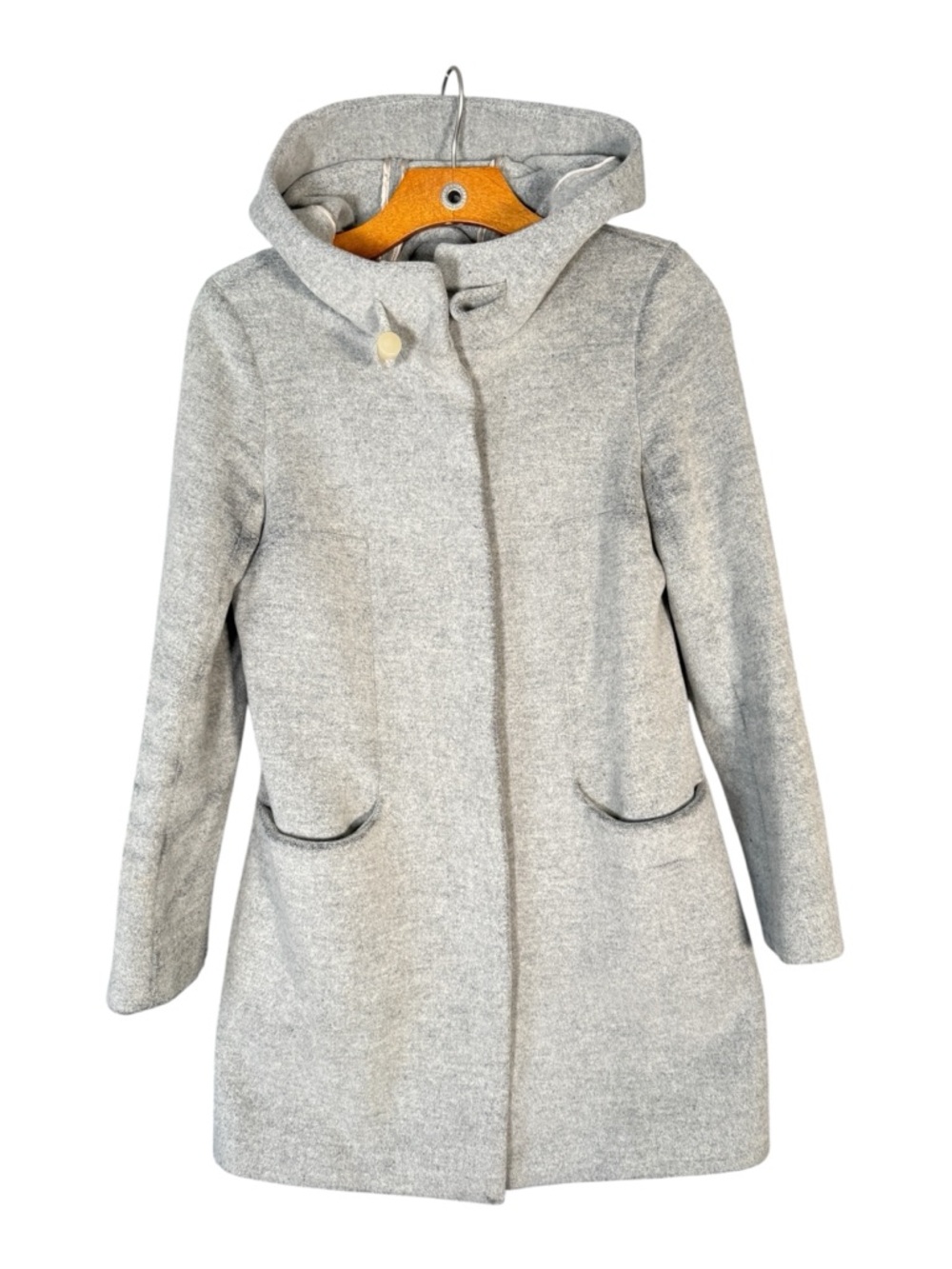 Aritzia Babaton Pearce Coat Grey Hooded Minimalist AS IS XS